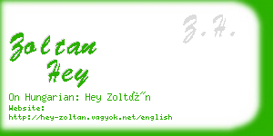 zoltan hey business card